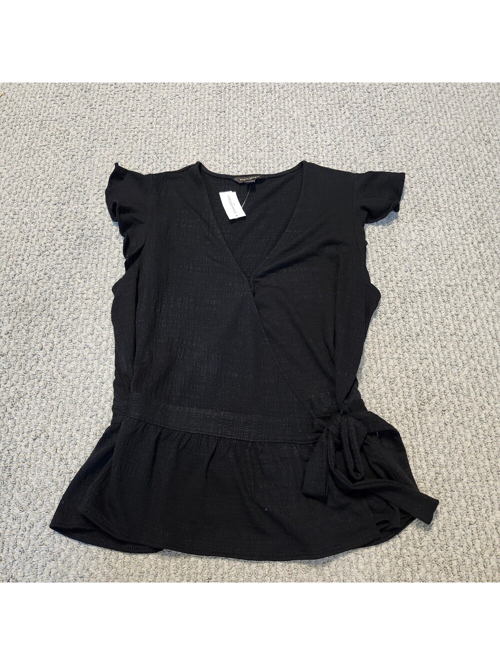 Banana Republic Black Wrap-Style Peplum Top Size Medium NWT